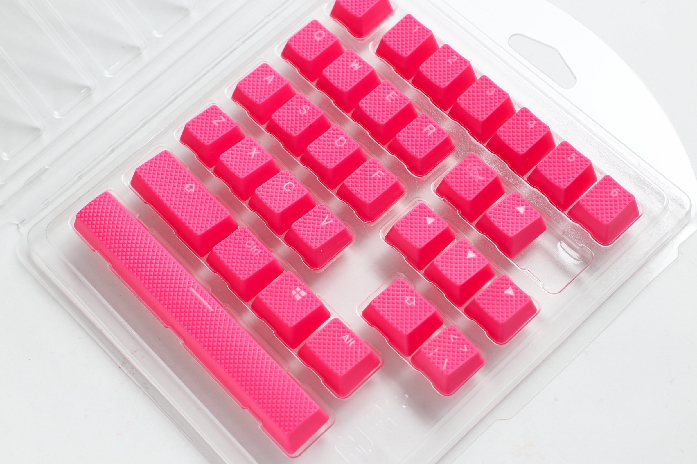 Ducky 31 Key Rubber Backlit Double Shot Keycap Set Pink MKYJEXRO3N |0|